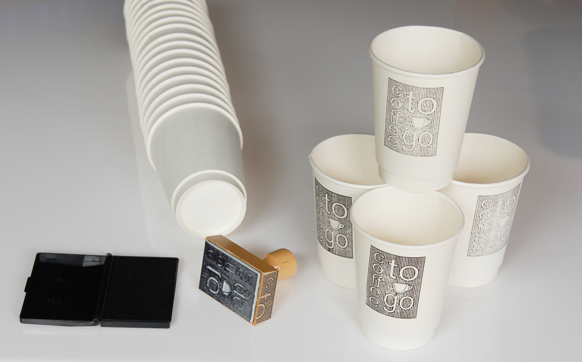 To Go Cup Papier 1000 Stk weiss & Deckel 300ml